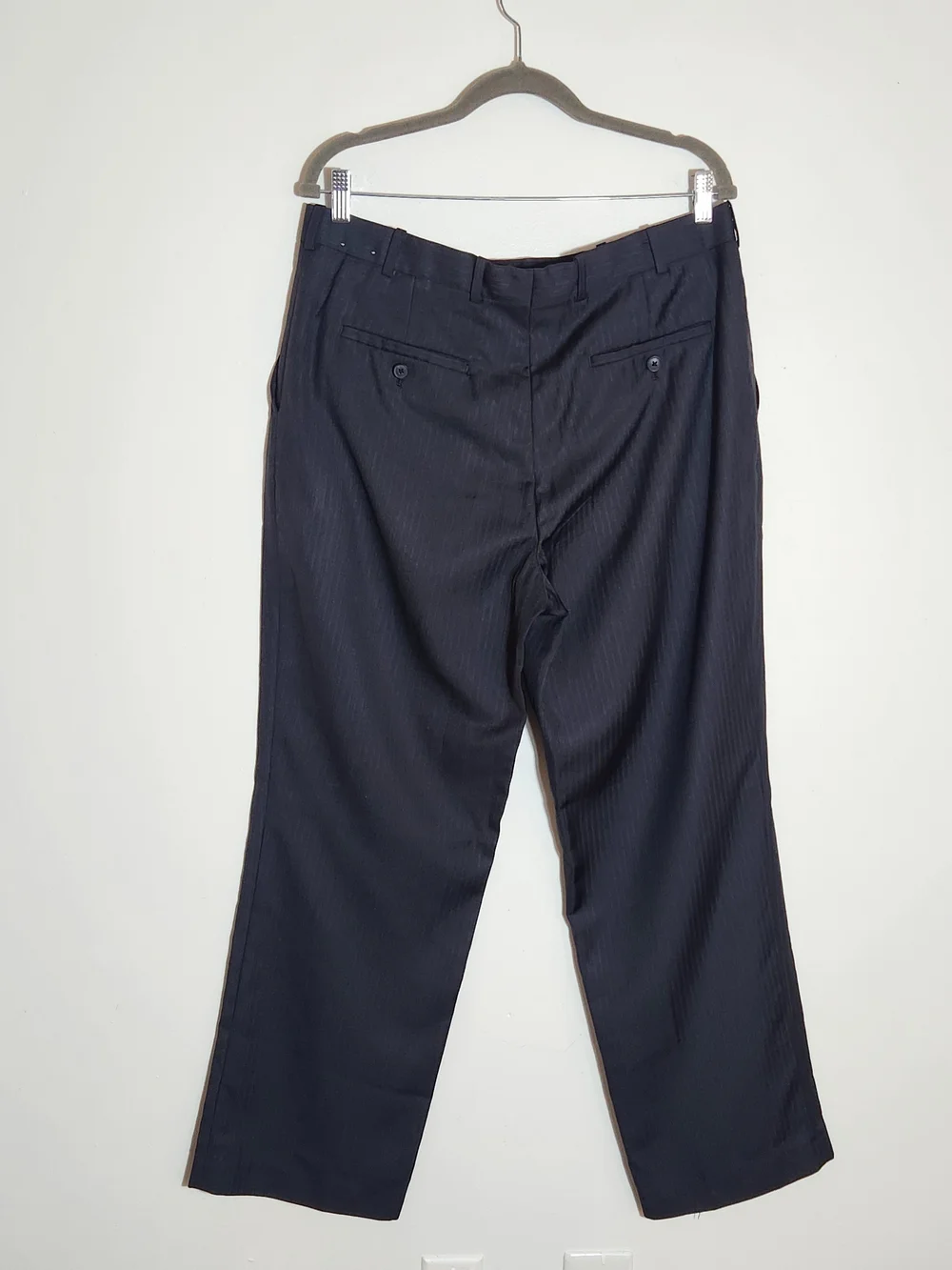 Perry Ellis Charcoal Gray Tonal Stripe Dress Pants Size 34 x 30